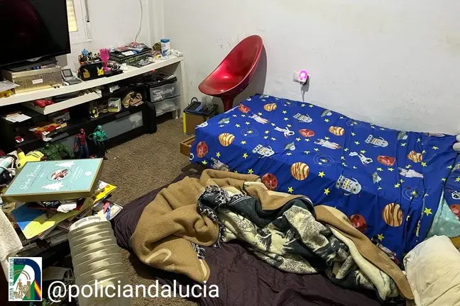 Habitación del menor. Foto: Policía de Andalucia
